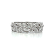 BEVERLY K 18K White Gold Diamond Floral Fashion Band